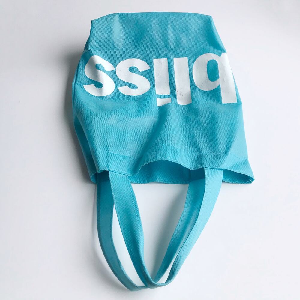 Bliss Logo Screen Printed Reusable Tote Bag North South Shopper Spa Caddy - Picture 9 of 13